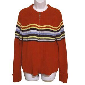 Fiorlini Vintage Womens Cardigan Sweater Long Sleeve Full Metal Zipper Ribbed Cu